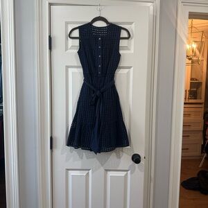 J. Crew Navy Midi Dress with Belt